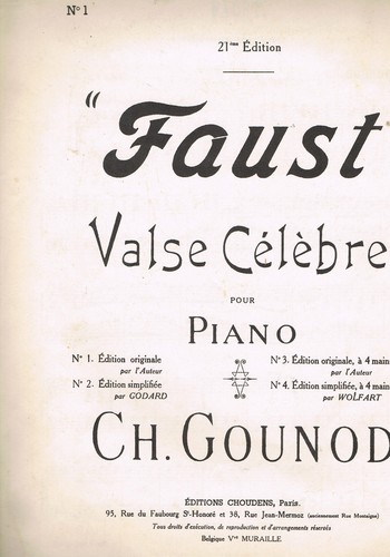 Faust valse pour - valse, charles