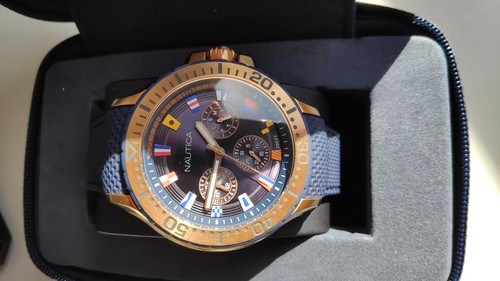 Montre nautica doré bleu - nautica,