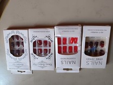 Ongles Artificiels Auto-Adhésifs faux Ongles+cadeau 1 sachet de24 - 4 coffrets