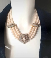 Superbe collier Joan Collins Franklin Mint  Ancien Perle Couture Vintage Bijoux