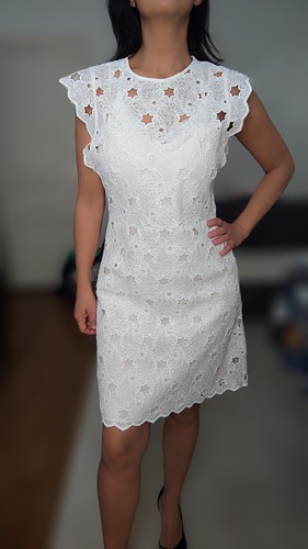 Robe dentelle guipure blanche