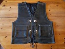 gilet jacket cuir noir biker