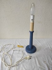 Ancien Pied de Lampe en bois bleu 30 cm de haut