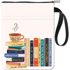 Housse de Livre en Tissu Lavable avec Fermeture Éclair et Poche Supplémentair...