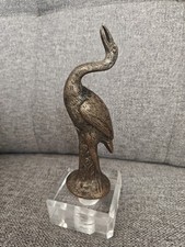 Mascotte Automobile / Bouchon De Radiateur Cigogne - Bronze - 15 Cm 