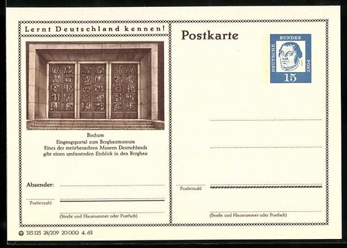 Carte postale bochum - carte, portail