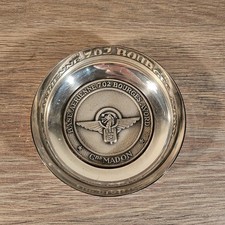 COUPELLE VIDE POCHES / CENDRIER / MILITAIRE / METAL ARGENTÉ 