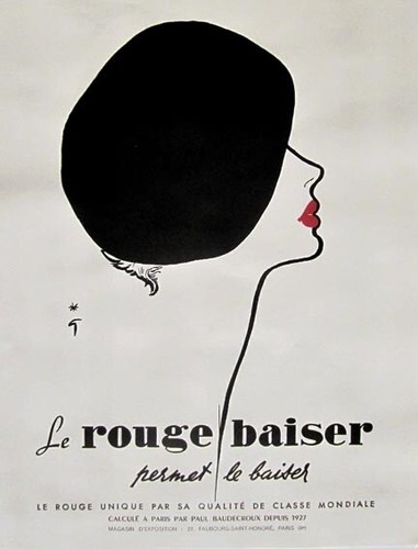 Vintage poster rouge baiser - poster, "rouge