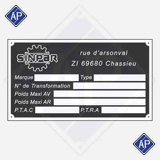 Plaque constructeur SINPAR