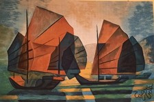 Tapisserie les sampans - tapisserie,