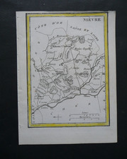 1830 Carte géographique Département NIEVRE (58) TARDIEU.. 9 x 12,5 cm