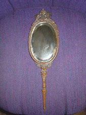 Miroir main bronze décor oiseau fleurs d'époque 19ème Antique mirror