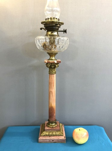 Antique large kerosene lamp - antique,