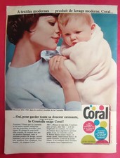 Publicité de presse: Belge Produit Poudre Lavage Textile CORAL 1965