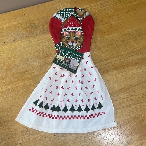 Vtg christmas cat hanging - vtg,