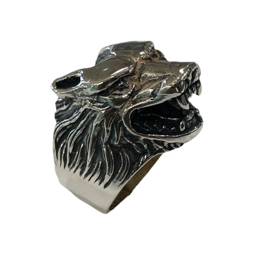 Bague tête loup argent - bague, en