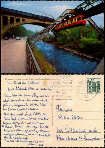 Postcard wuppertal railway - wuppertal,