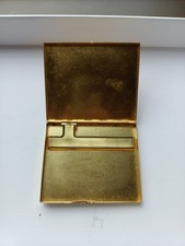 Élégant étui à cigarettes vintage en métal doré – Style Art Déco – 10,5x9cm .