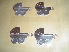 EMBELLISSEMENTS  LOT DE 4 LANDAUS - METAL ARGENTE