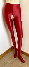 collant T36 rouge ouvert nylon