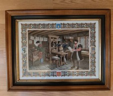 Grand Cadre plaque porcelaine le papetier imp. Par P. De Hugo ed.Lim. 38x48cm