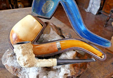 PIPE type  BOL  EN ÉCUME DE MER  avec son tuyau en corne