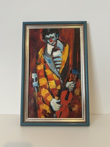 Peinture ancienne clown - ancienne,