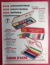 Publicité presse Belge: Les Couleurs CARAN D'ACHE Gouache Neocolor Prismalo 1964