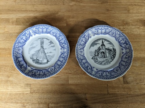Paire assiettes parlantes - paire, d'assiettes