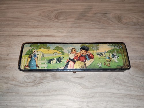 Ancien plumier carton bouilli - ancien,