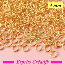 300 Anneaux de jonction ouverts Doré 4mm x 0.7mm sans Nickel