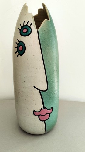 Vase grès émaillé tampon - vase,