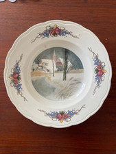 ASSIETTE CREUSE FAIENCE SARREGUEMINES U&C OBERNAI LOUX ANCIEN ALSACE LE MOULIN