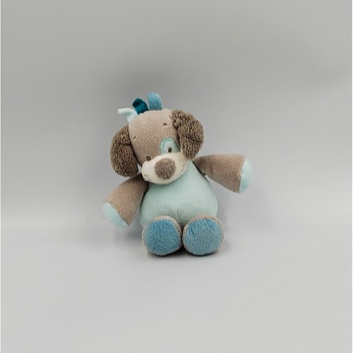 Mini doudou chien - , bleu