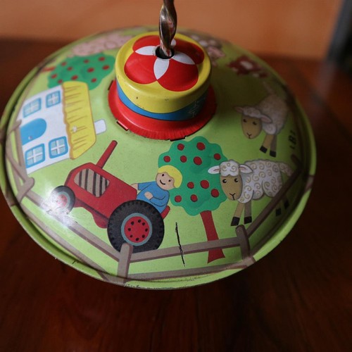 Ancien jouet toupie tole - ancien,