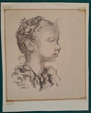 TOURTE Suzanne. Enfant. 1942-DESSIN