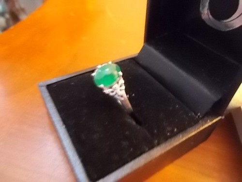 Bague argent 925 - pierre, jade