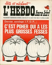 "L'HEBDO HARA-KIRI N°16 du 19/5/1969" REISER : POHER A LES PLUS GROSSES FESSES