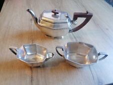 Service À Thé métal argenté anse palissandre Art Déco anglais