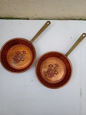 -AFRIQUE du NORD ANCIENNE PAIRE PETITE POELE EN CUIVRE  OBJET ETHNIQUE