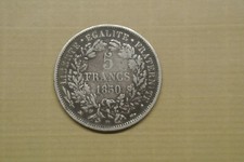 RARE TTB 5francs cérés argent 1850  BB = STRABOURG  cote 180 euro TTB