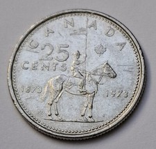 Pièce de monnaie 25 cents "Centenaire de la Gendarmerie Royale du Canada" 1973