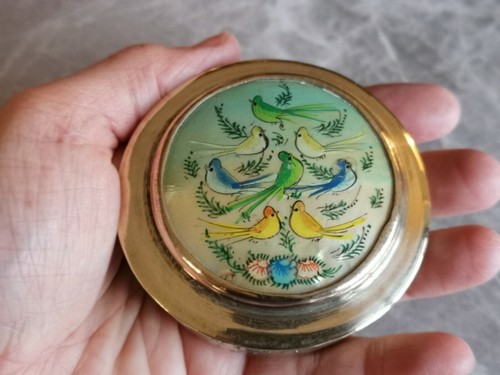 Superbe ancien poudrier miroir - poudrier,