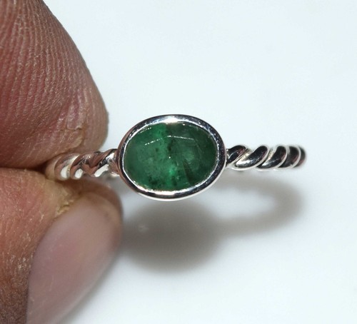 Bague émeraude argent massif