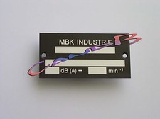 PLAQUE  CONSTRUCTEUR   MBK   INDUSTRIE