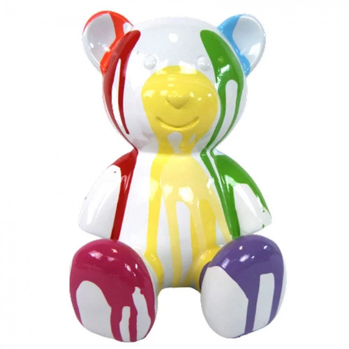 Statue ours multicolore - statue,
