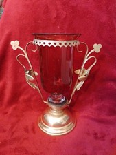 BELLE VEILLEUSE D'EGLISE D'AUTEL/lampe sanctuaire/A POSER/XIXème/BRONZE VERRE