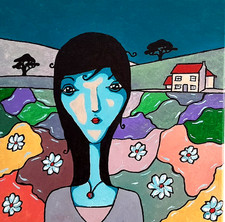 Acrylique sur toile, 2025 , 30 x 30 cm , B Jost , ref Artmajeur , côte AKOUN