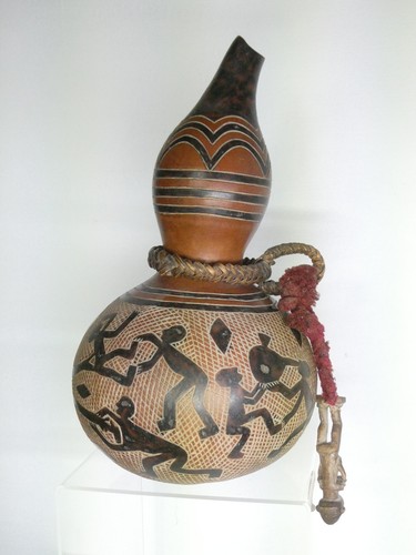Gourde calebasse kongo gravée - calebasse,