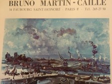 Affiche marine exposition Fernand Herbo Galerie Bruno Martin-Caille Paris 1970 